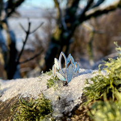 Seasons Large Sterling Silver Ring in Winter Enamel by Sheila Fleet Jewellery