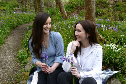 Leanne from our Kirk Gallery and Josie from our Edinburgh Gallery, both modelling Bluebell designs