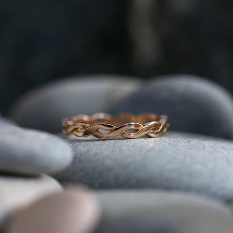 Celtic Twist Band in 18ct Rose Scottish Gold by Sheila Fleet Jewellery