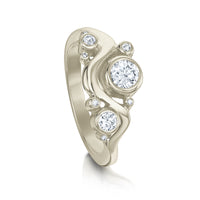 Cosmos Galaxy 9-diamond Ring in 18ct White Gold by Sheila Fleet Jewellery