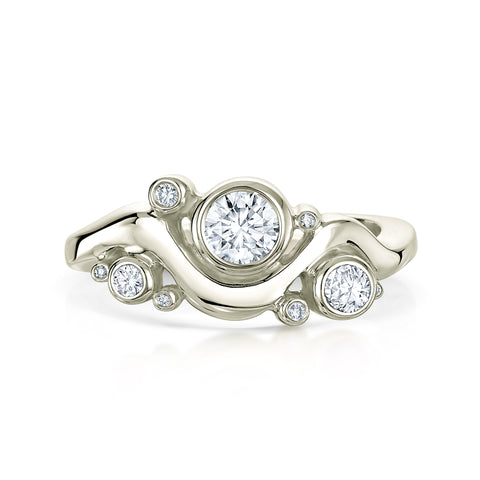 Cosmos Galaxy 9-diamond Ring in 18ct White Gold by Sheila Fleet Jewellery