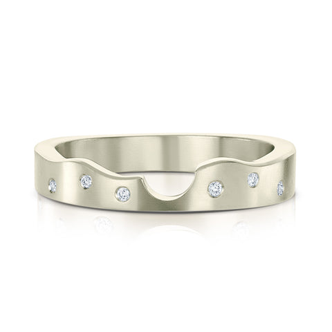 River Ripples Diamond Wedding Band in 18ct White Gold (DR089) by Sheila Fleet Jewellery