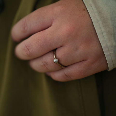 Contemporary 0.15ct Solitaire Diamond Ring in 18ct White Gold by Sheila Fleet Jewellery