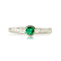 Matrix Emerald Ring in 18ct White Gold by Sheila Fleet Jewellery