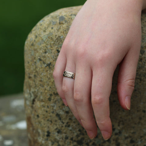 Pierowall Twist Celtic Ring in 18ct White Gold by Sheila Fleet Jewellery