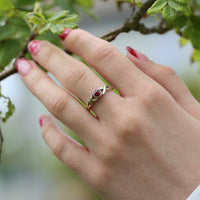 Celtic Twist Ruby Ring in 18ct White Gold by Sheila Fleet Jewellery