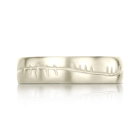 Ogham 6mm Oval Court Ring in 18ct White Gold by Sheila Fleet Jewellery