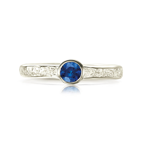 Matrix Sapphire Ring in 18ct White Gold by Sheila Fleet Jewellery