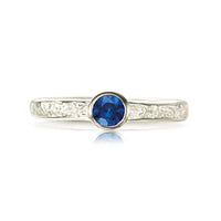Matrix Sapphire Ring in 18ct White Gold by Sheila Fleet Jewellery