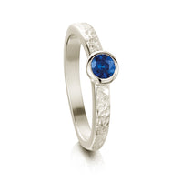 Matrix Sapphire Ring in 18ct White Gold by Sheila Fleet Jewellery