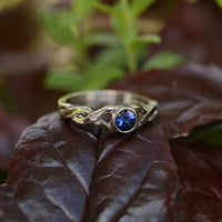Celtic Twist Sapphire Ring in 18ct White Gold by Sheila Fleet Jewellery