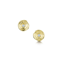 Lunar Diamond Petite Stud Earrings in 18ct Yellow Gold by Sheila Fleet Jewellery