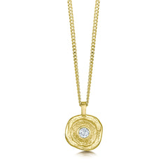 Lunar Diamond Small Pendant in 18ct Yellow Gold by Sheila Fleet Jewellery