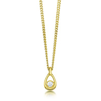 Arctic Stream Diamond Petite Droplet Pendant in 18ct Yellow Scottish Gold by Sheila Fleet Jewellery