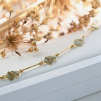 Flagstone 18ct Yellow Gold 5-link Bracelet in Slate Enamel by Sheila Fleet Jewellery