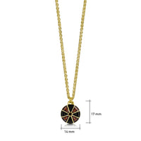 Kirkwall Ba' 18ct Yellow Gold Black Diamond Pendant in Dark Tan Enamel by Sheila Fleet Jewellery