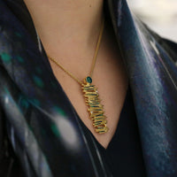 Moonlight Opal & Diamond 18ct Yellow Gold Occasion Necklace in Ocean Enamel by Sheila Fleet Jewellery