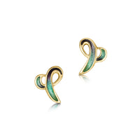 Scapa Flow Petite Enamel Stud Earrings in 18ct Yellow Gold by Sheila Fleet Jewellery