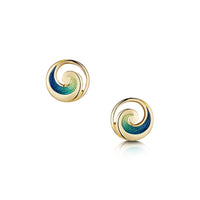 Pentland Enamel Small Stud Earrings in 18ct Yellow Gold by Sheila Fleet Jewellery
