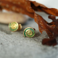 Skara Spiral Small Stud Earrings in 18ct Yellow Gold by Sheila Fleet Jewellery