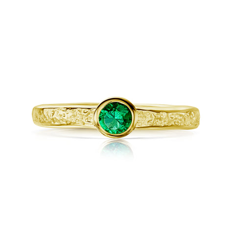 Matrix Emerald Ring in 18ct Yellow Gold by Sheila Fleet Jewellery