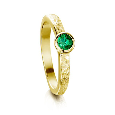 Matrix Emerald Ring in 18ct Yellow Gold by Sheila Fleet Jewellery