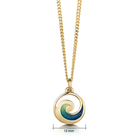 Pentland Enamel Small Pendant Necklace in 18ct Yellow Gold by Sheila Fleet Jewellery