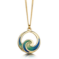 Pentland Enamel Pendant Necklace in 18ct Yellow Gold