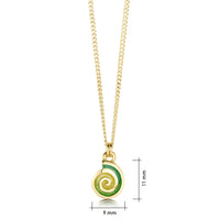 Skara Spiral 18ct Yellow Gold Pendant in Shallows Enamel by Sheila Fleet Jewellery