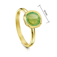 Lunar Petite Ring in 18ct Yellow Gold & Shallows Enamel by Sheila Fleet Jewellery