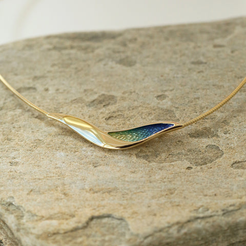 Flight Enamelled Dress Necklace in 18ct Yellow Gold