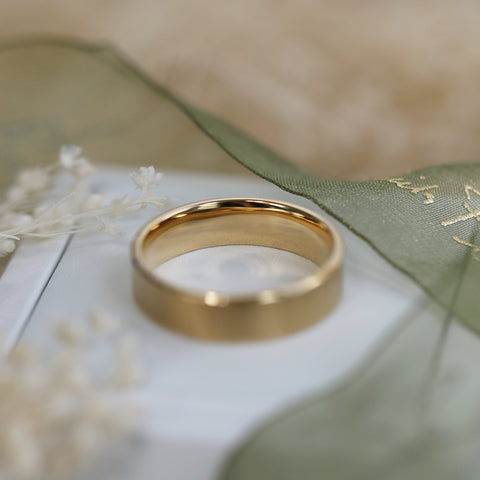 Contemporary 6mm Wedding Ring in 18ct Yellow Gold by Sheila Fleet Jewellery