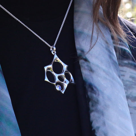 Sculpted By Time Pendant with Moonstone by Sheila Fleet Jewellery