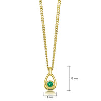 Emerald Birthstone Petite Droplet Pendant in 18ct Yellow Scottish Gold by Sheila Fleet Jewellery