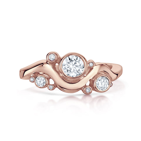 Cosmos Galaxy 9-diamond Ring in 9ct Rose Gold by Sheila Fleet Jewellery