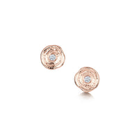 Lunar Diamond Petite Stud Earrings in 9ct Rose Gold by Sheila Fleet Jewellery