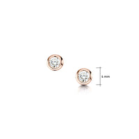 Small Diamond Solitaire Stud Earrings in 9ct Rose Gold by Sheila Fleet Jewellery