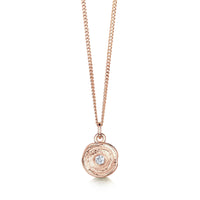 Lunar Diamond Petite Pendant in 9ct Rose Gold by Sheila Fleet Jewellery