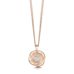 Lunar Diamond Small Pendant in 9ct Rose Gold by Sheila Fleet Jewellery