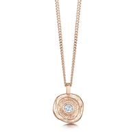 Lunar Diamond Small Pendant in 9ct Rose Gold by Sheila Fleet Jewellery
