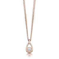 Arctic Stream Diamond Petite Droplet Pendant in 9ct Rose Gold by Sheila Fleet Jewellery