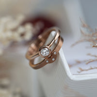 Diamond Arch 0.25ct Solitaire Ring Set in 9ct Rose Gold by Sheila Fleet Jewellery
