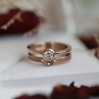 Diamond Arch 0.25ct Solitaire Ring Set in 9ct Rose Gold by Sheila Fleet Jewellery