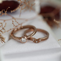 Diamond Arch 0.25ct Solitaire Ring Set in 9ct Rose Gold by Sheila Fleet Jewellery