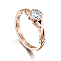 Celtic Twist 0.40ct Diamond Solitaire Ring in 9ct Rose Gold by Sheila Fleet Jewellery