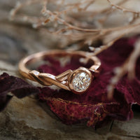 Celtic Twist 0.40ct Diamond Solitaire Ring in 9ct Rose Gold by Sheila Fleet Jewellery