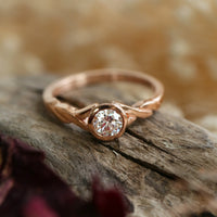 Celtic Twist 0.40ct Diamond Solitaire Ring in 9ct Rose Gold by Sheila Fleet Jewellery