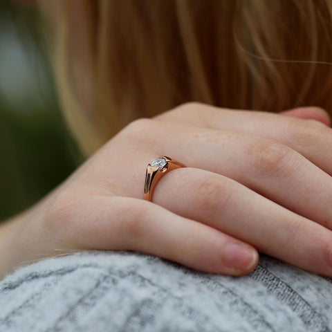Venus 0.5ct Solitaire Diamond Ring in 9ct Rose Gold by Sheila Fleet Jewellery