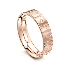 Runic Diamond Ring in 9ct Rose Gold by Sheila Fleet Jewellery