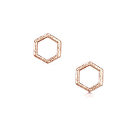 Honeycomb Petite Stud Earrings in 9ct Rose Gold by Sheila Fleet Jewellery